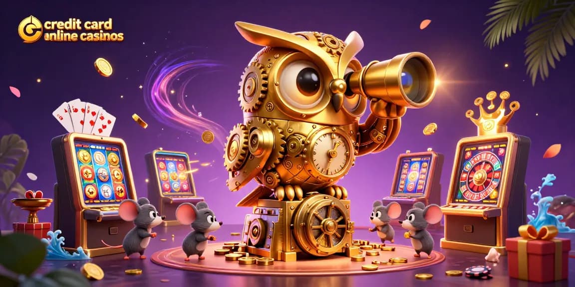 Experience excitement at credit card online casinos with vibrant characters and dynamic game elements scattered throughout.