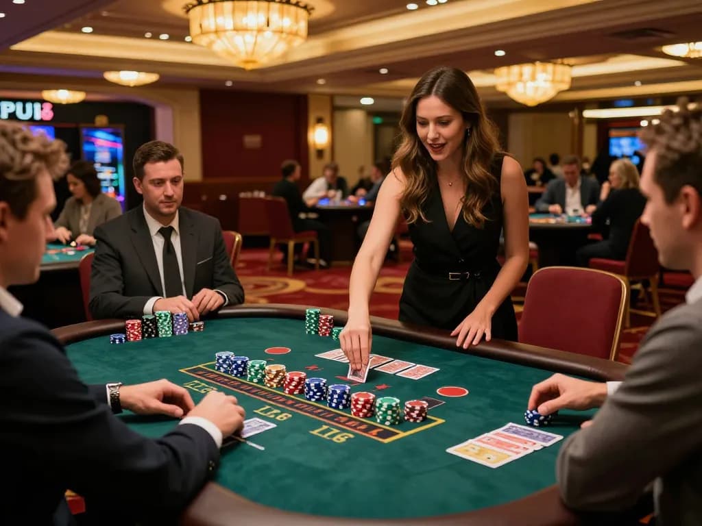 Players experience the thrill of blackjack at Gameradar casino with vibrant action and elegant atmosphere.
