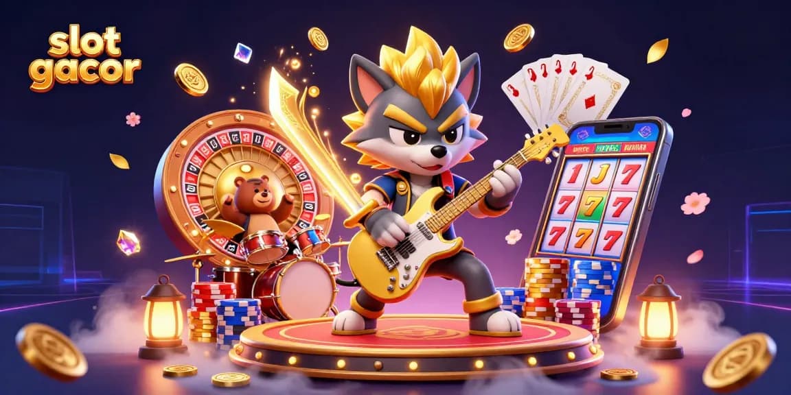 Experience thrilling slot gacor action with animated characters in a dynamic casino setting.