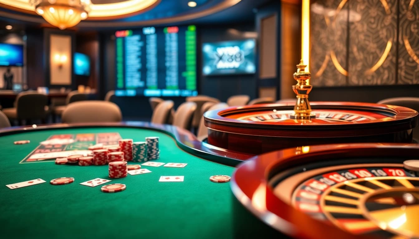 Experience the thrill of gaming at nhà cái XX88 with vibrant poker chips and exciting gameplay.