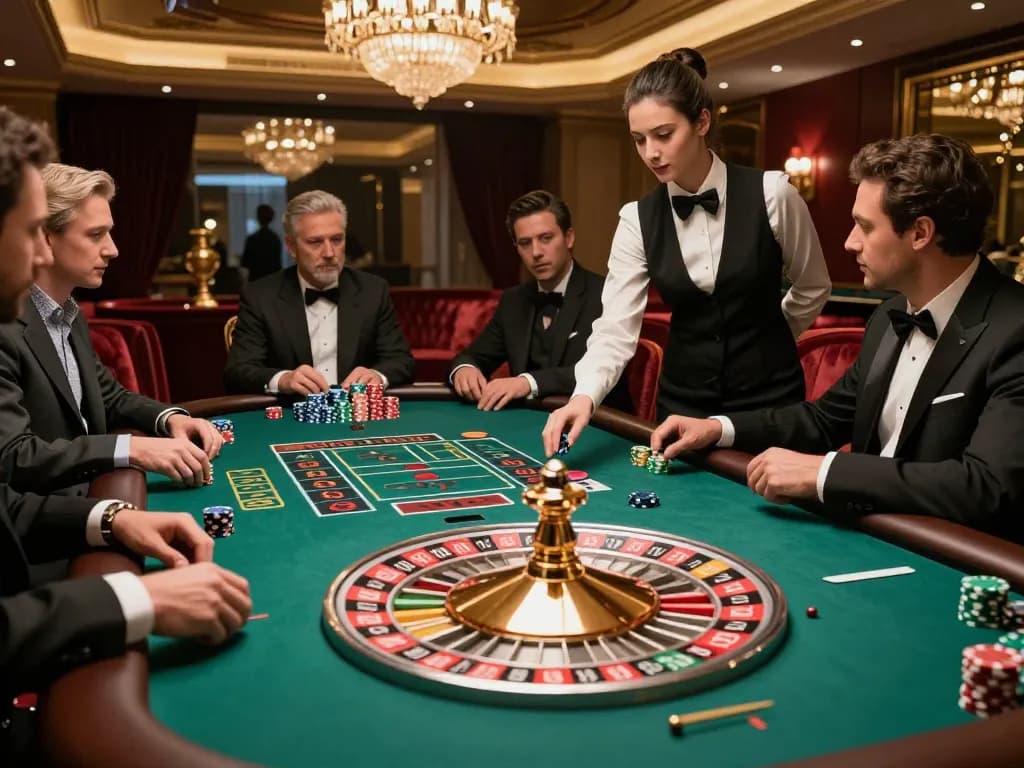 Experience the excitement of high-stakes gambling with CasinoAtlas at a luxurious roulette table