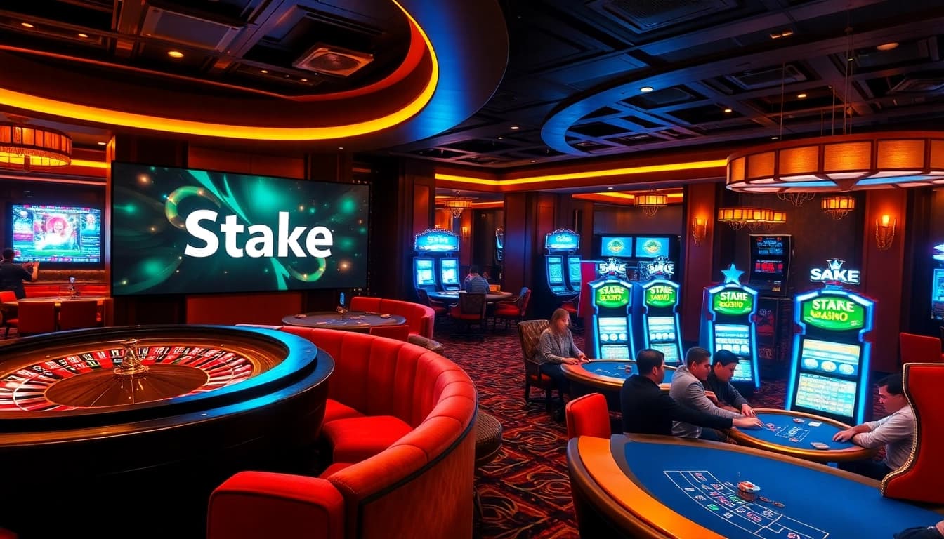 קזינו Stake מציג סלוטים ורולטה צבעוניים, ומזמין את השחקנים לחוות משחק מרגש.