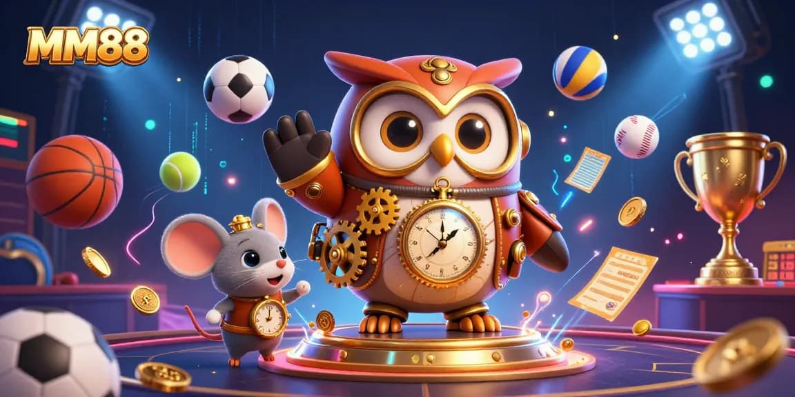 Experience vibrant sports action with MM88, showcasing dynamic 3D elements and casino excitement.