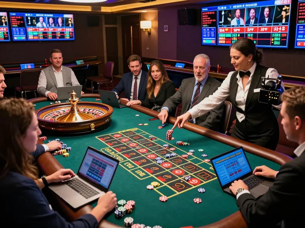 Fun88 players placing bets at an online roulette table with a live dealer.