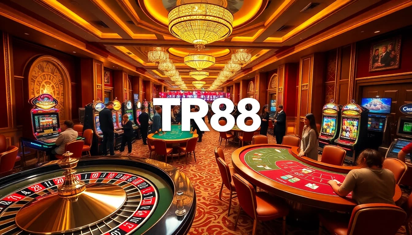 Experience the excitement of a TR88 gaming night with vibrant table games and dynamic players.