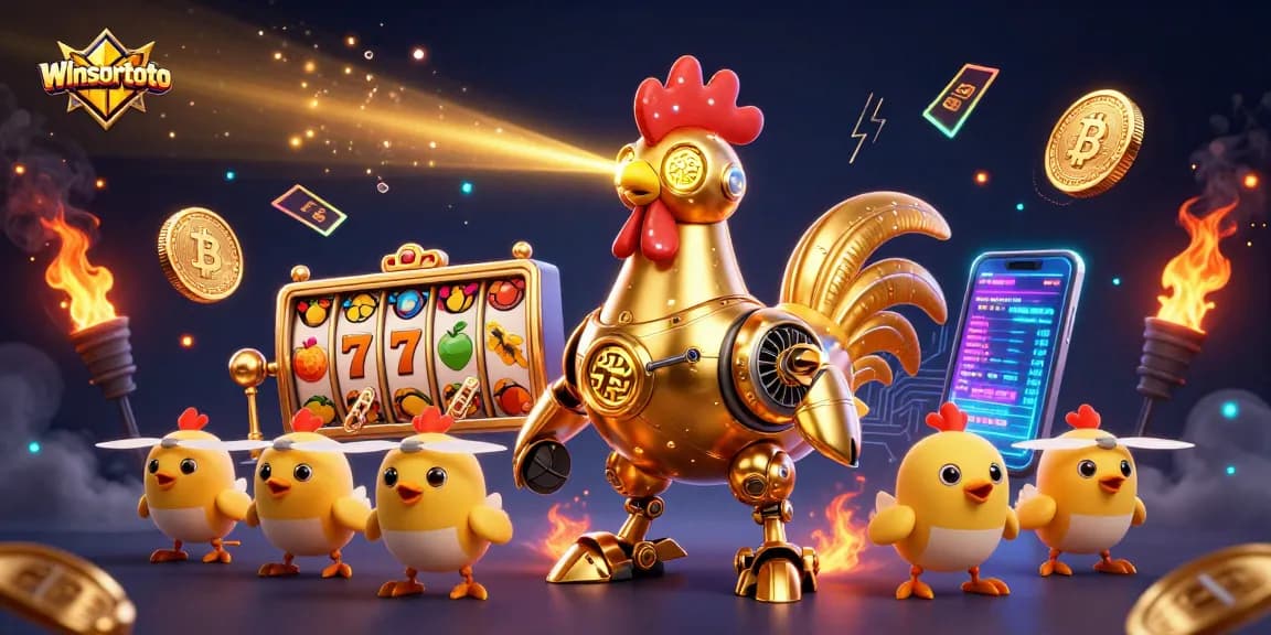 Menangkan permainan slot dengan Winsortoto menggunakan robot ayam emas futuristik sebagai bintang utama.