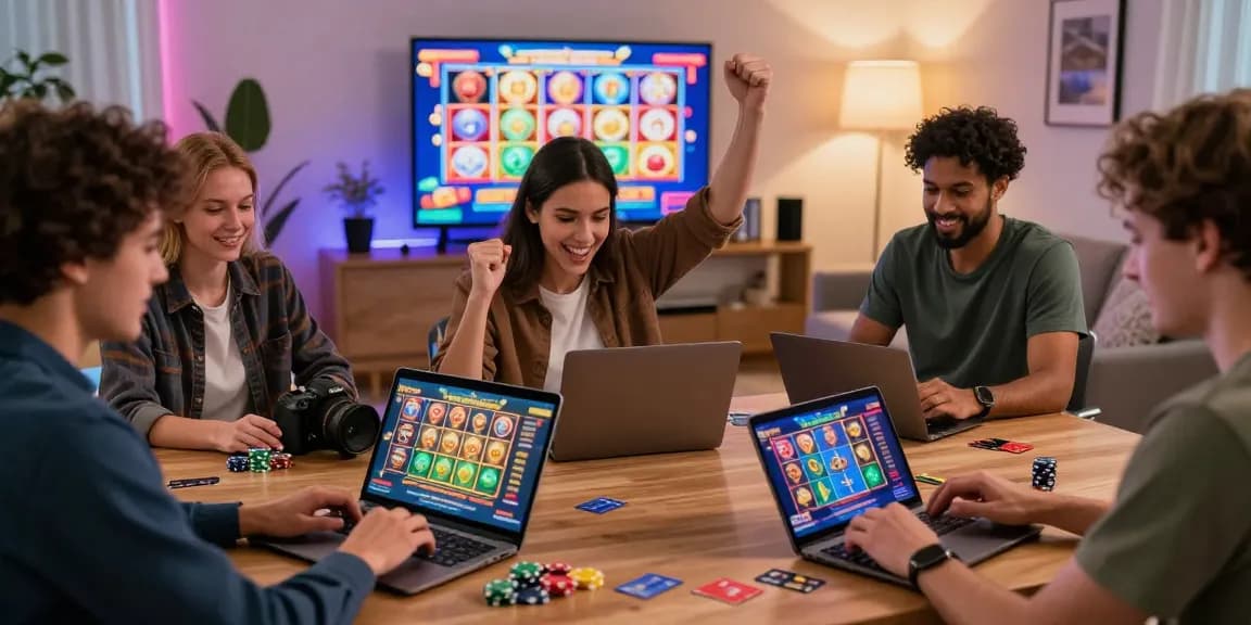 Exciting online gaming scene at https://jumpspace.org.uk showcasing players enjoying credit card casinos.