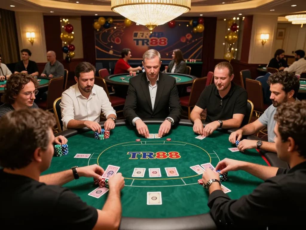 Players enjoying an engaging poker game at TR88, showcasing strategic gameplay and competitive spirit.