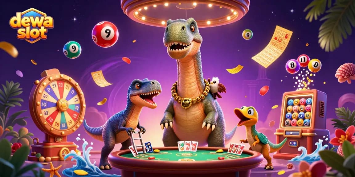 Experience thrilling dewa slot gaming with vibrant characters, colorful elements, and dynamic casino action.