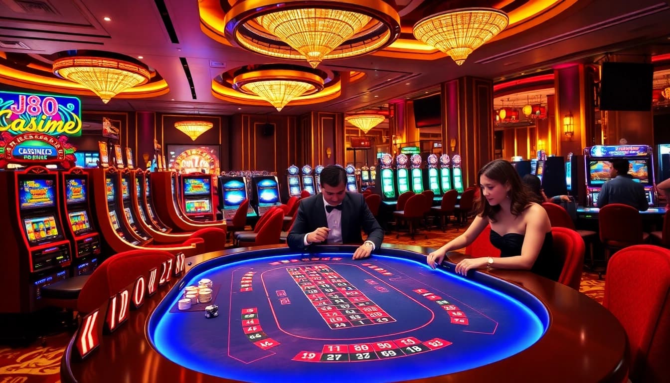 Experience thrilling J88 casino action with vibrant poker tables and exciting gameplay.