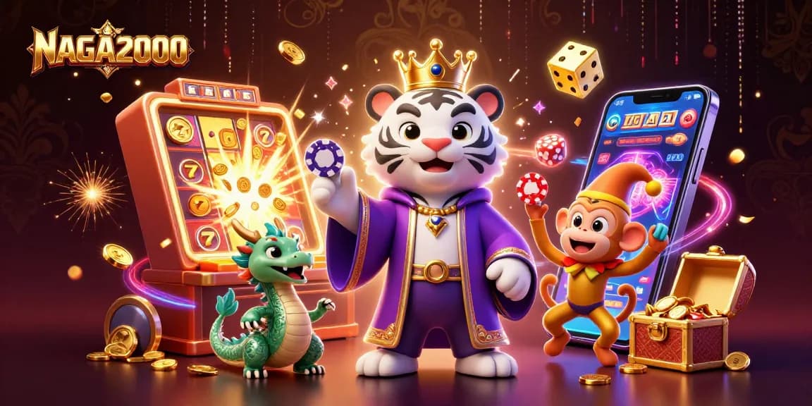 NAGA2000 menawarkan pengalaman mendebarkan dengan harimau putih kerajaan, monyet penggulung, dan ledakan jackpot.