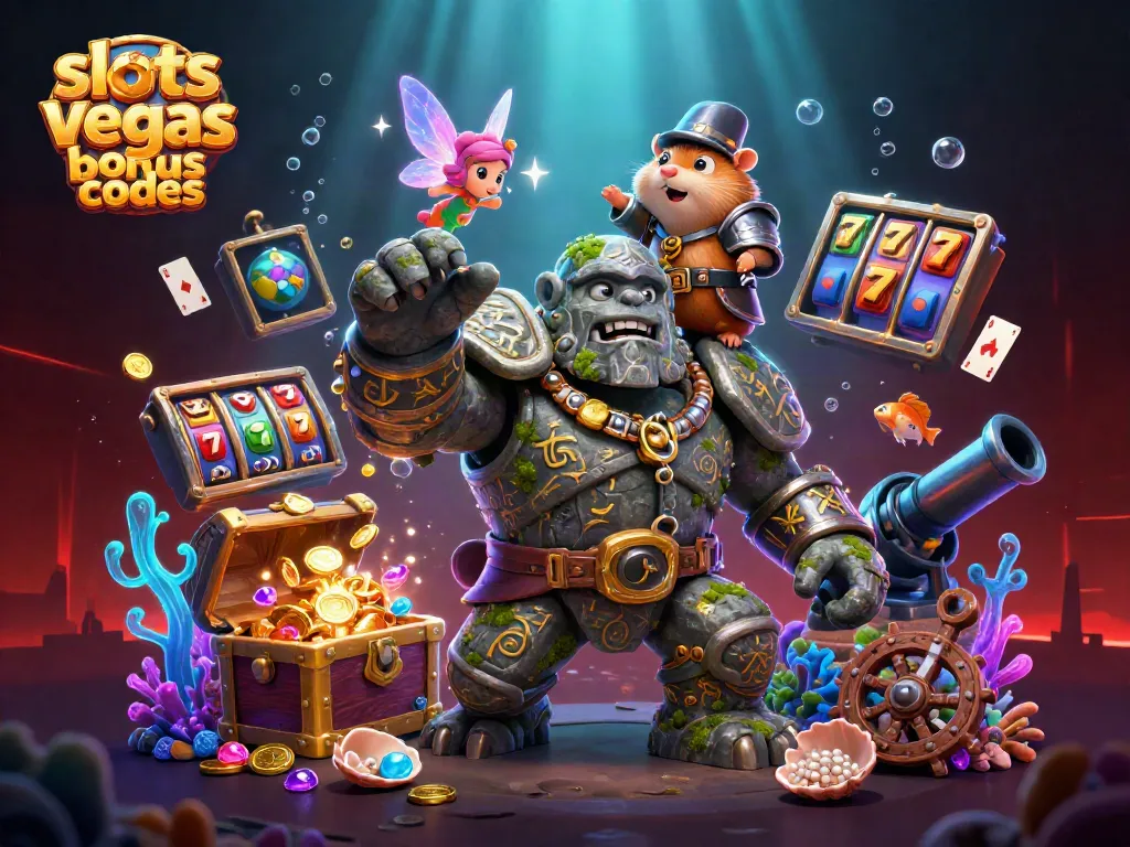 Engage with slots of vegas bonus codes through a vibrant 3D casino illustration.