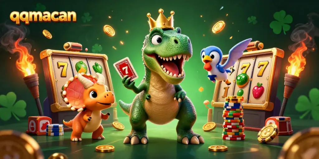 Experience thrilling fun at qqmacan with vibrant casino games featuring lively dinosaurs.