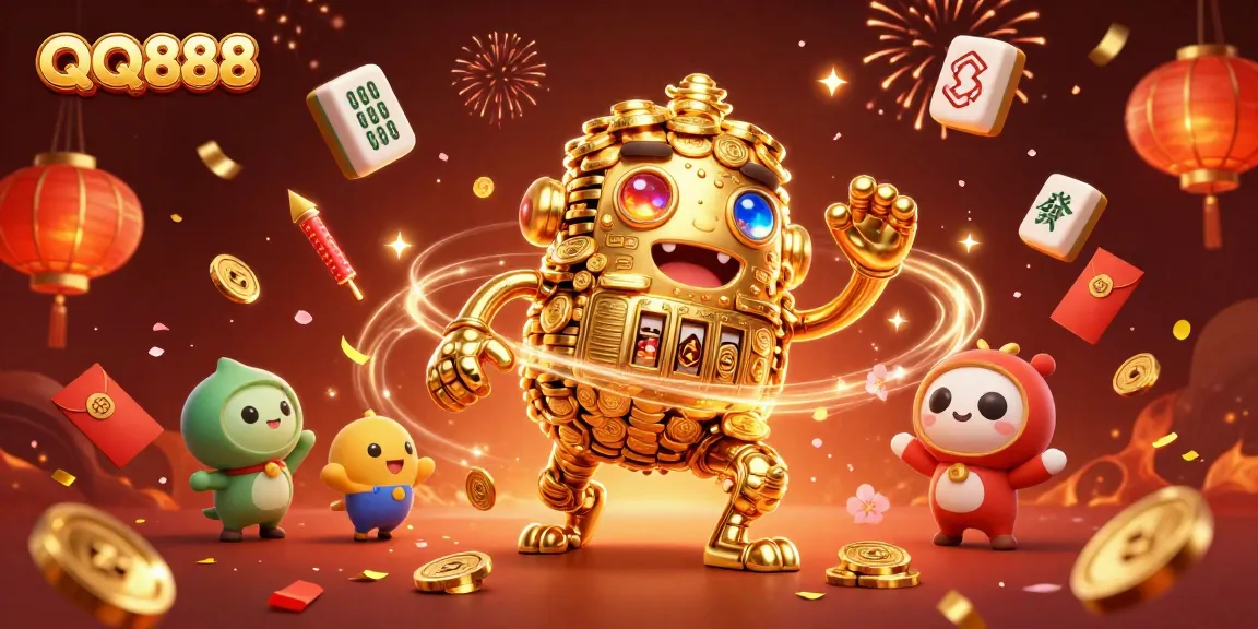 Experience the thrill of QQ888 with dynamic casino elements and vibrant characters in action.