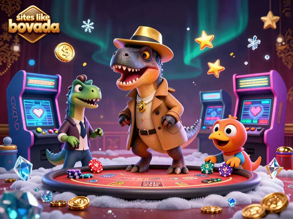 Play exciting casino games like slots and blackjack at sites like bovada with our unique 3D illustration.