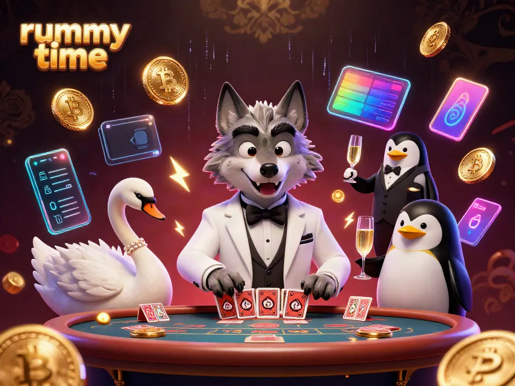 Experience thrilling online rummy time gameplay with elegant characters in a vibrant 3D casino scene.