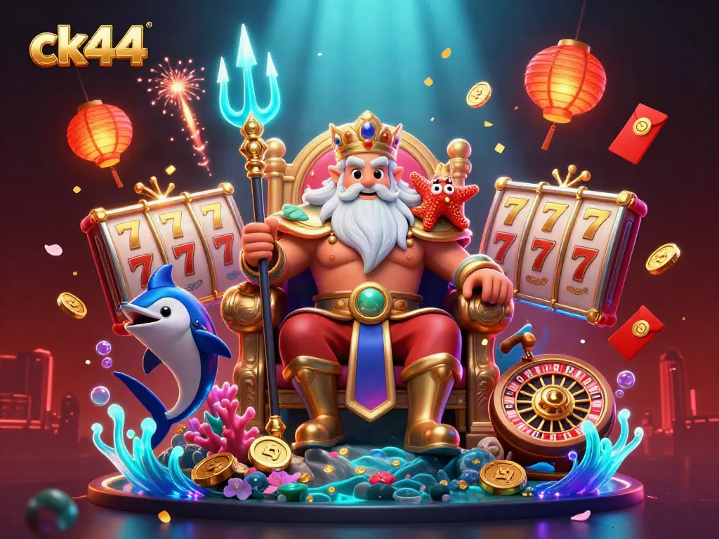 Engage in thrilling gaming experiences at ck44 with vibrant casino elements and a dynamic underwater scene.