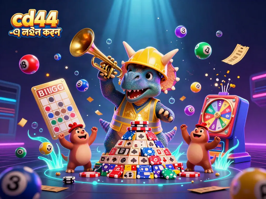 Activate your account seamlessly with cd44 -এ লগইন করুন in a lively casino-themed illustration.