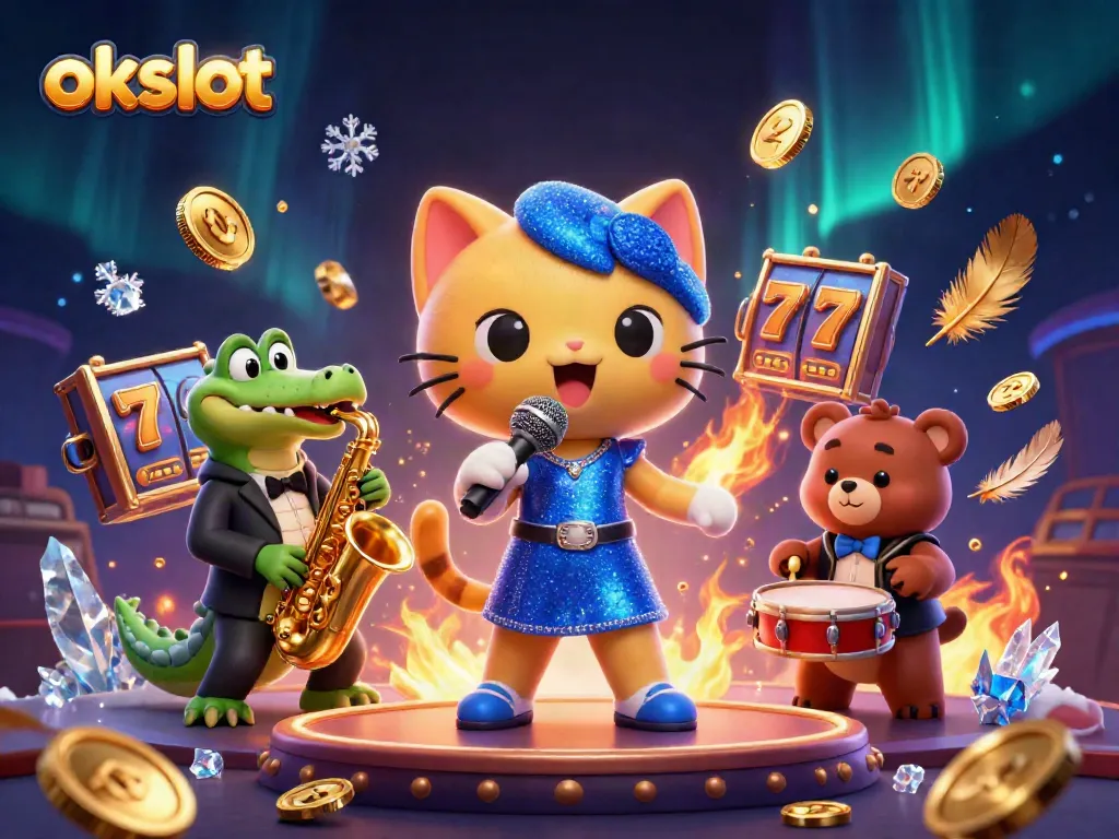 สล็อตออนไลน์ที่ดีที่สุดจาก okslot พร้อมนักร้องแมวและตัวละครน่ารักในฉากคาสิโน