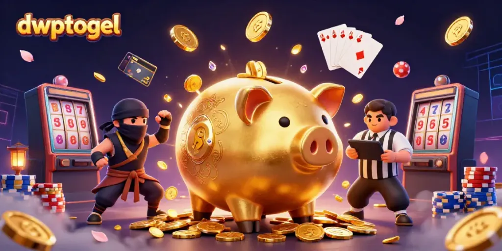 dwptogel melibatkan petarungan karakter kartun di dunia kasino dengan uang emas dan kartu bermain
