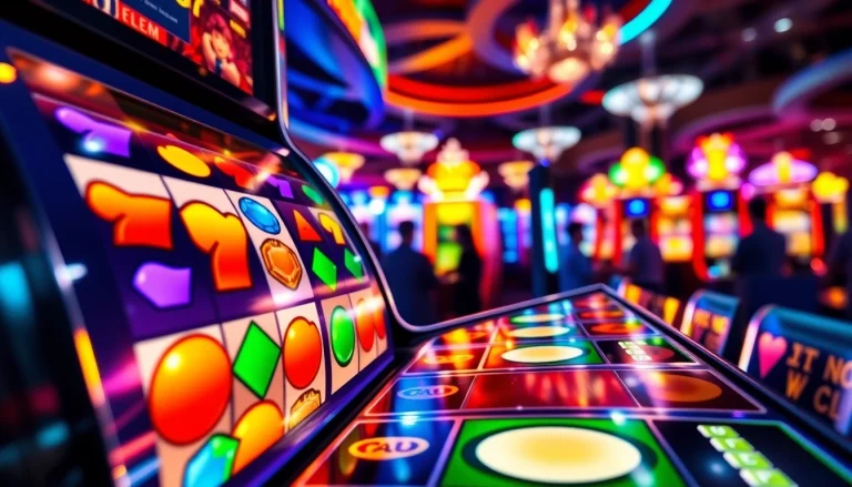 Slot Game menarik dengan simbol buah yang berwarna-warni di mesin slot yang penuh energi.