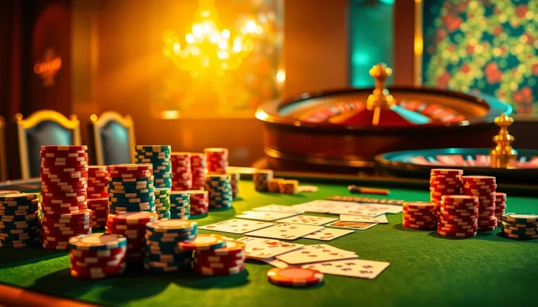 Experience thrilling gameplay with 79king at a luxurious poker table surrounded by vibrant chips and cards.