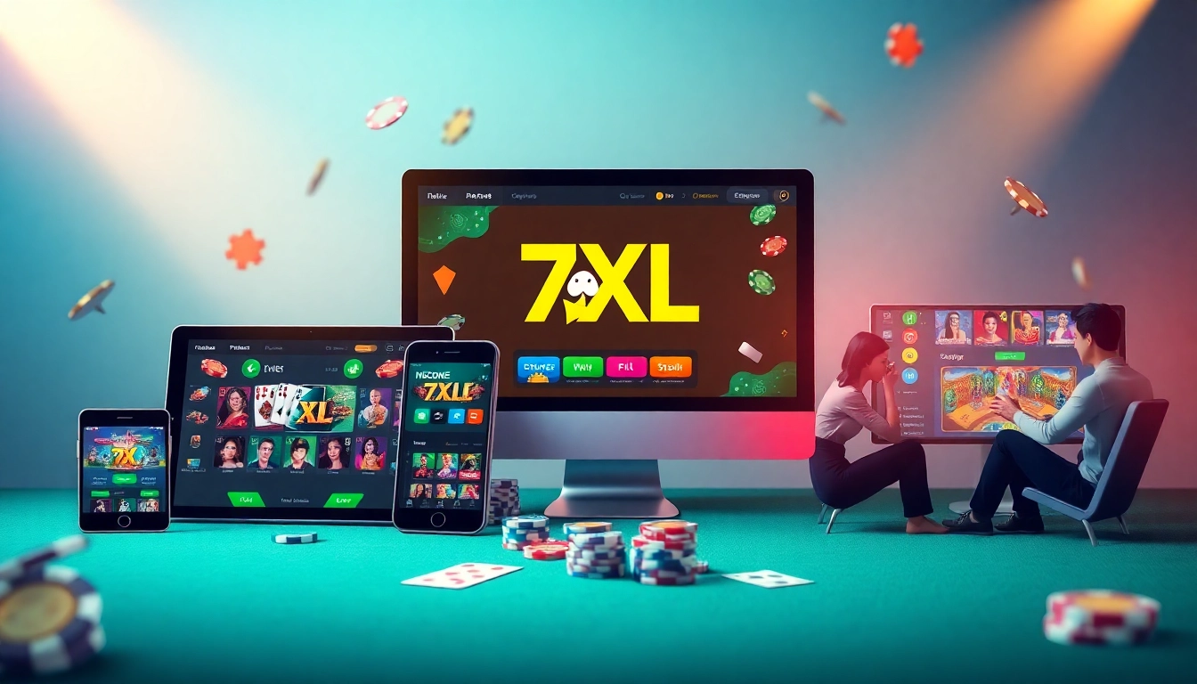 הורדת 7xl מוצגת על מכשירים שונים לחוויית פוקר חלקה.