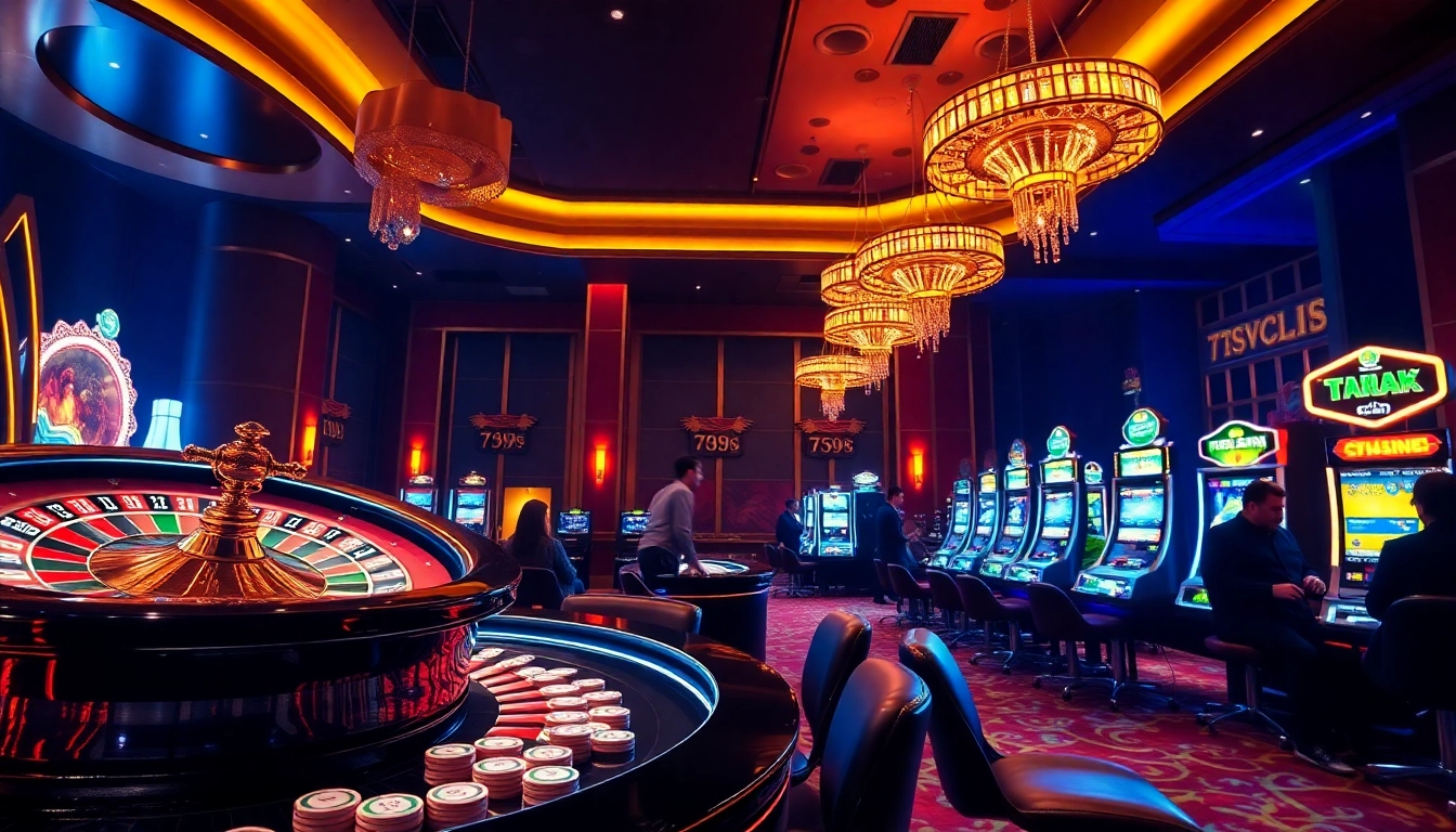 Experience the excitement of gaming at 789club with vibrant slot machines and roulette.