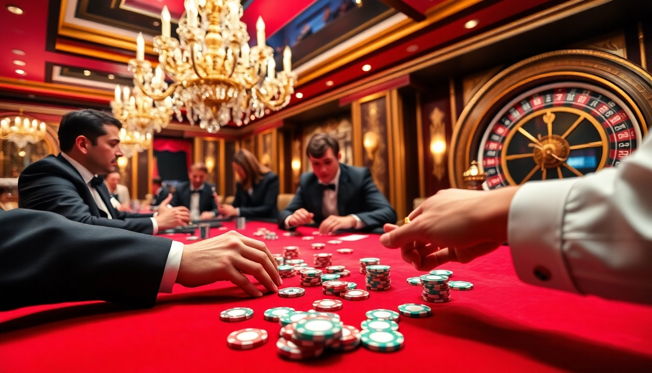 Experience the thrill of gambling at https://tk888.it.com/ with high-stakes players at an elegant poker table.