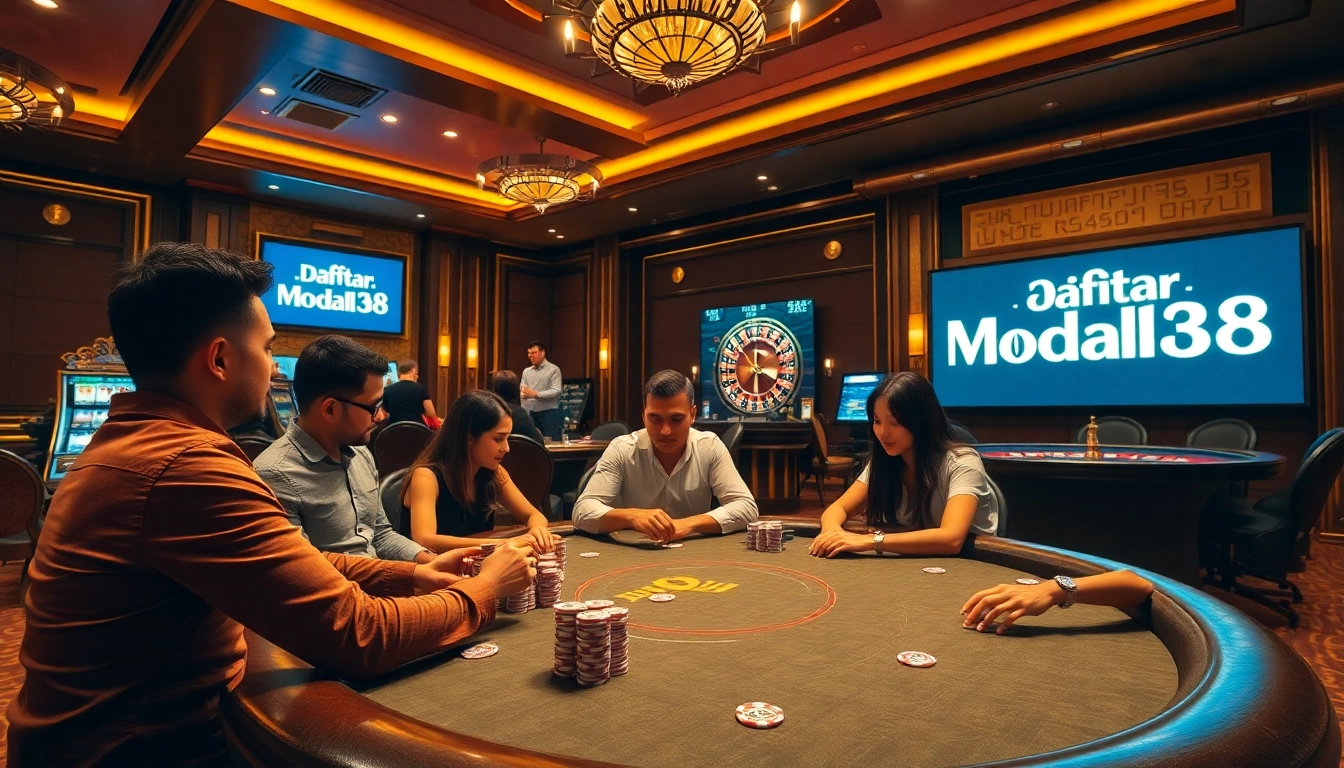 Engaged players at a poker table showing strategies for Daftar Modal138 betting.