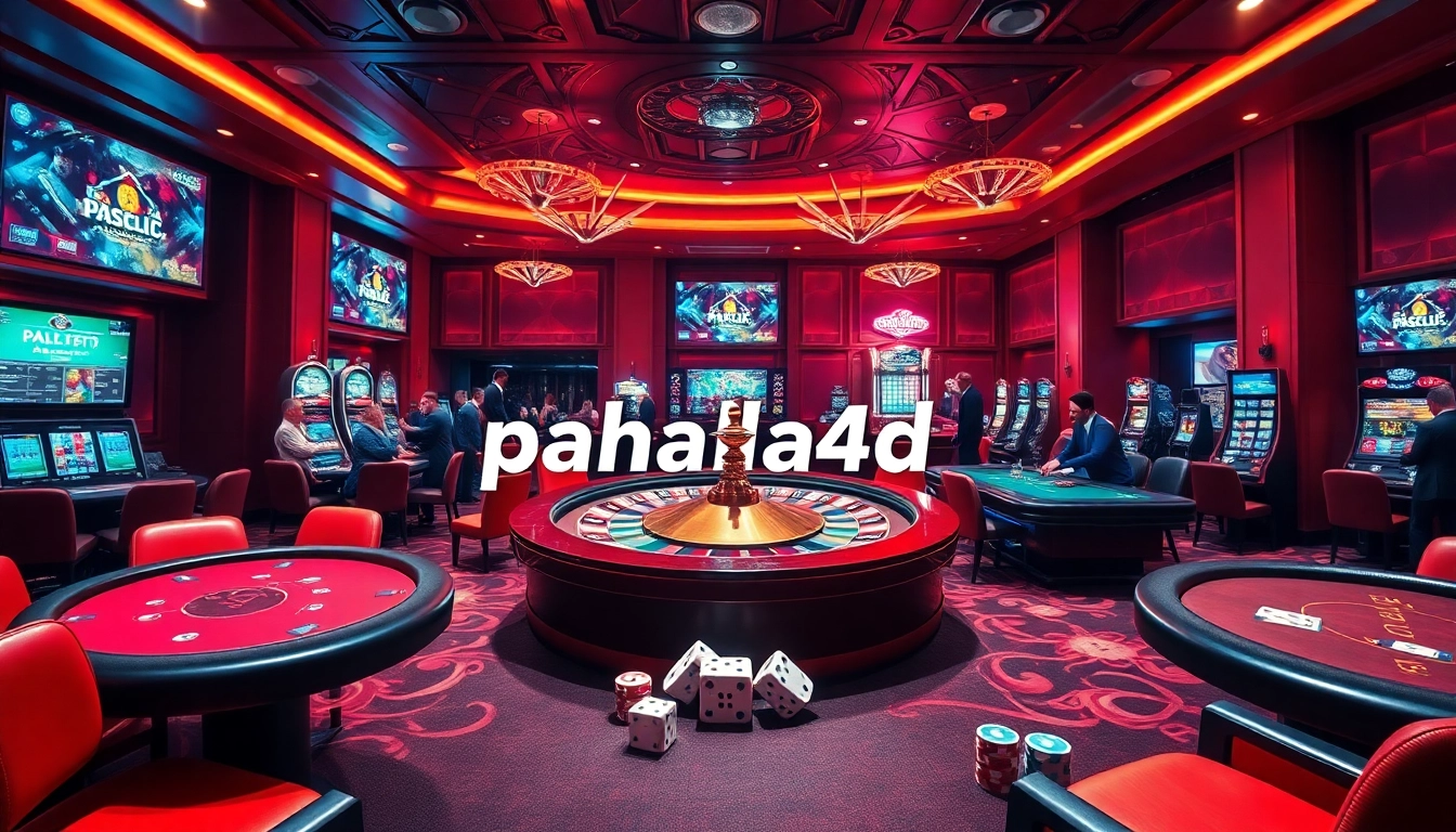 Experience the thrill of gambling with pahala4d at a vibrant casino table scene filled with action.