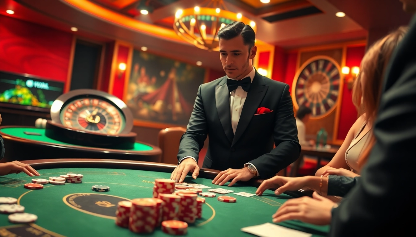 Tỷ lệ bóng đá 7m displayed on a modern casino betting interface surrounded by poker chips and roulette wheels.