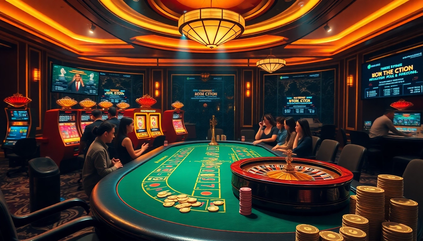 Luxury138 players enjoying high-stakes poker and thrilling togel predictions in a luxurious casino.