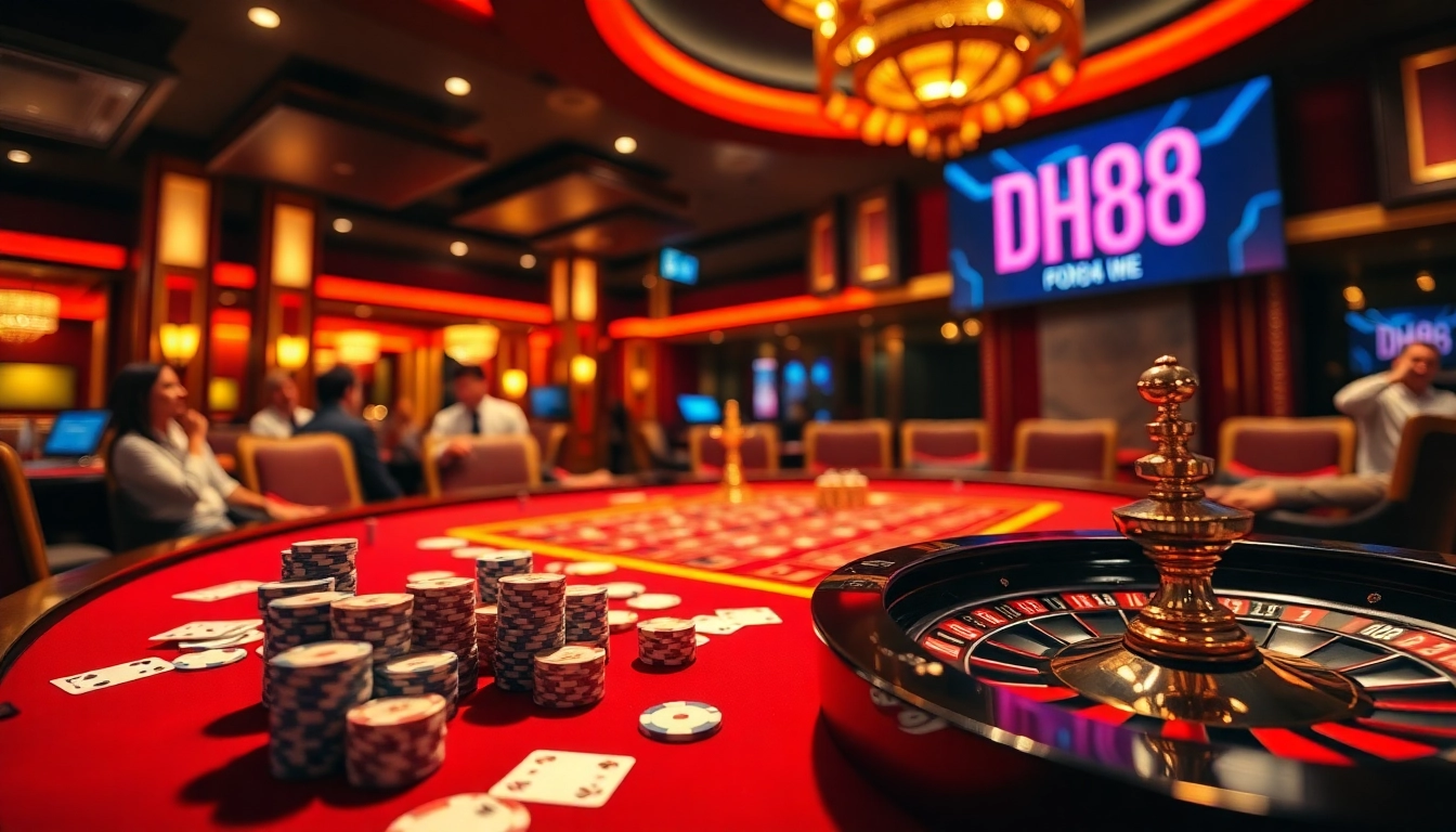 Experience thrilling gameplay at DH88 casino with vibrant poker tables and exciting roulette.