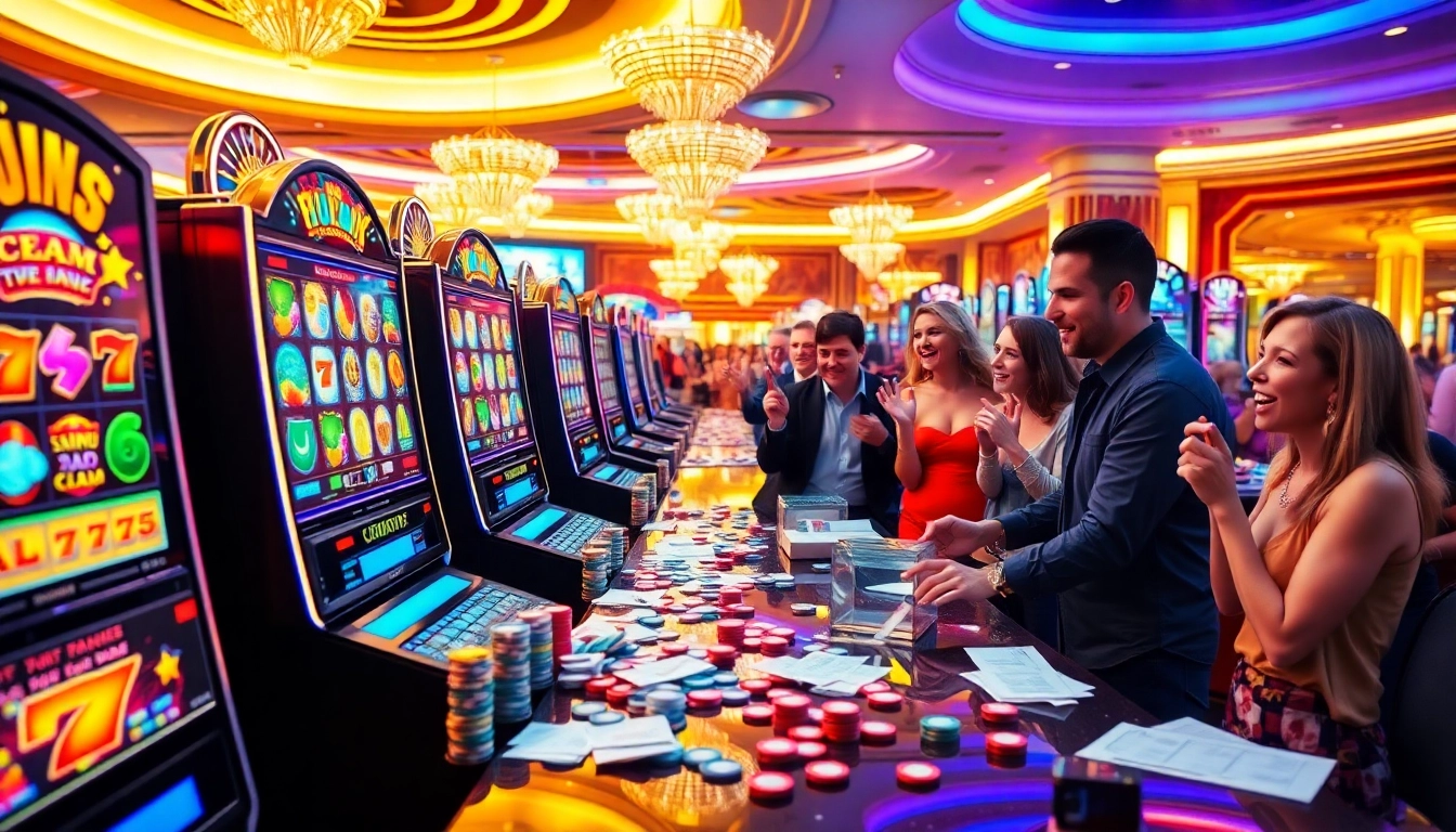 Players enjoying exciting slot games in a vibrant casino environment.
