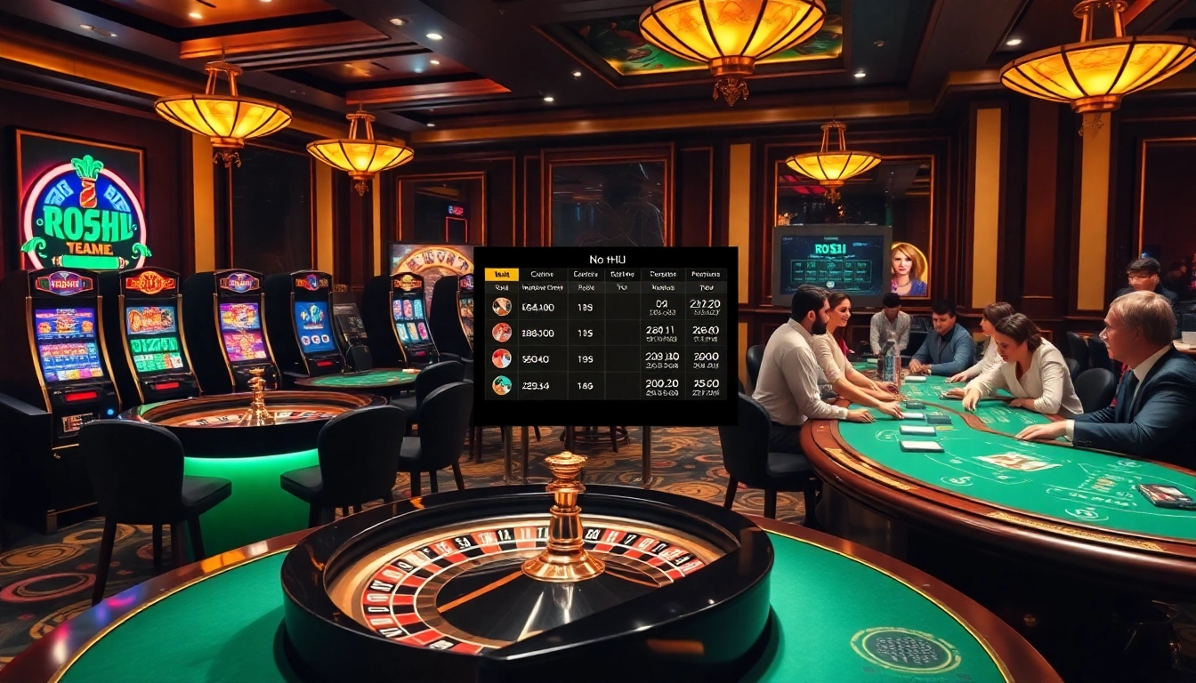 Engaging players at no hu online casino enjoying vibrant slot machines and roulette tables.