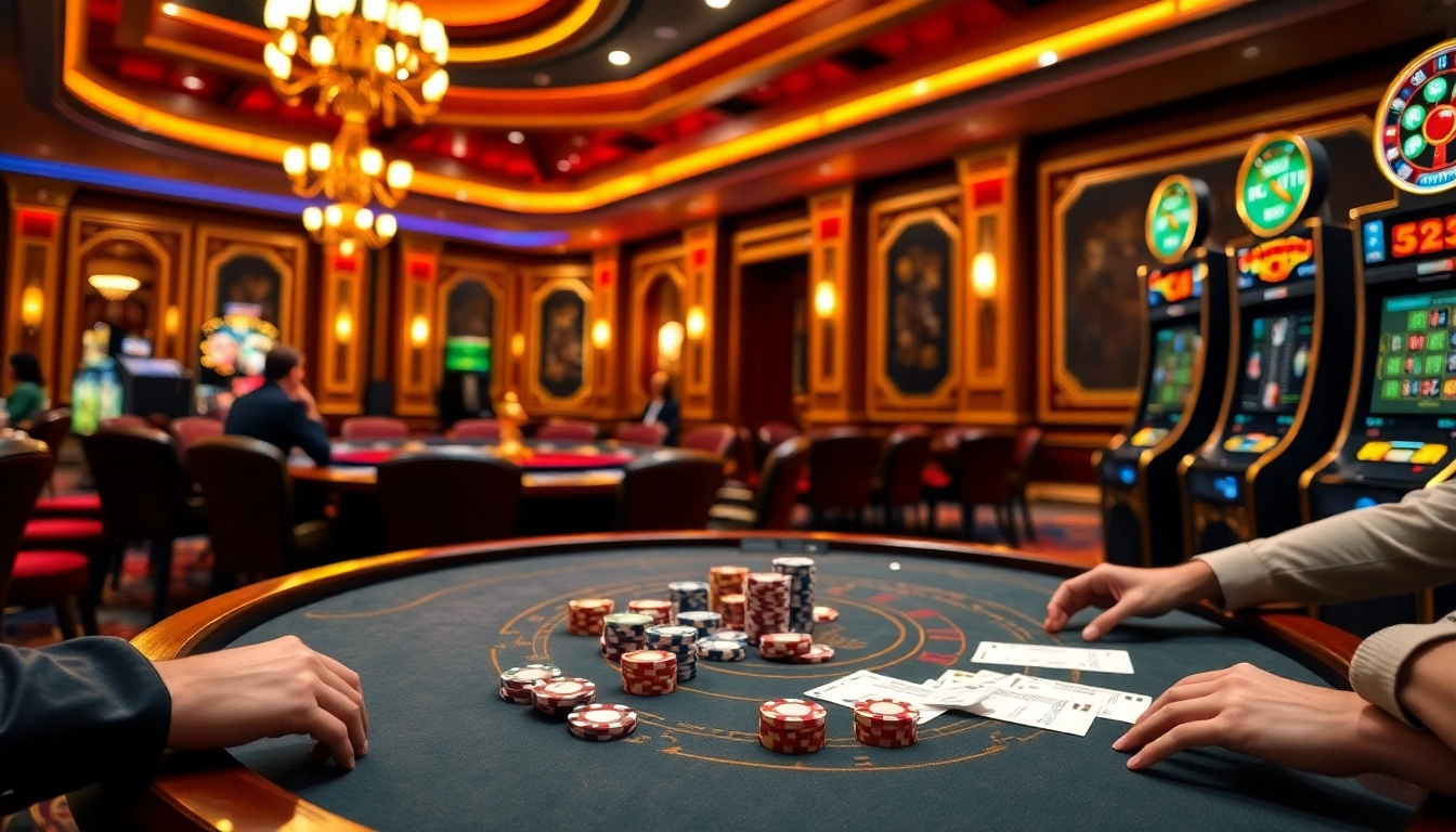 Players enjoying a thrilling poker game experience at https://luckywin.name casino.