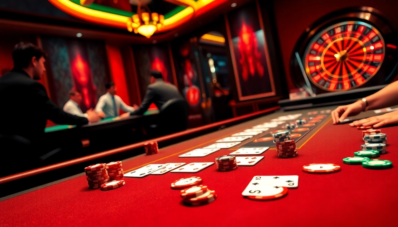 Engage with thrilling poker gameplay at https://789f.town/ with vibrant cards and chips on a luxurious table.