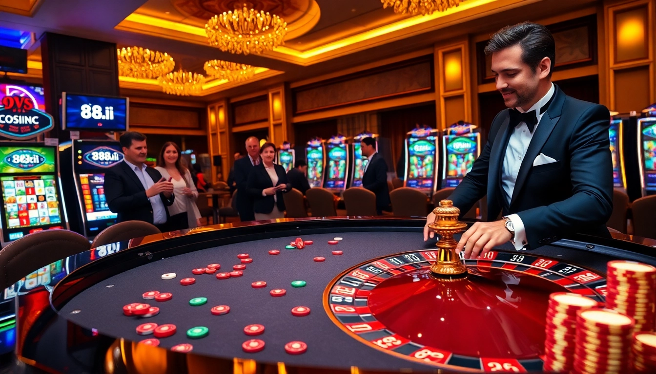 Experience the excitement of 88i casino with vibrant roulette and elegant players.