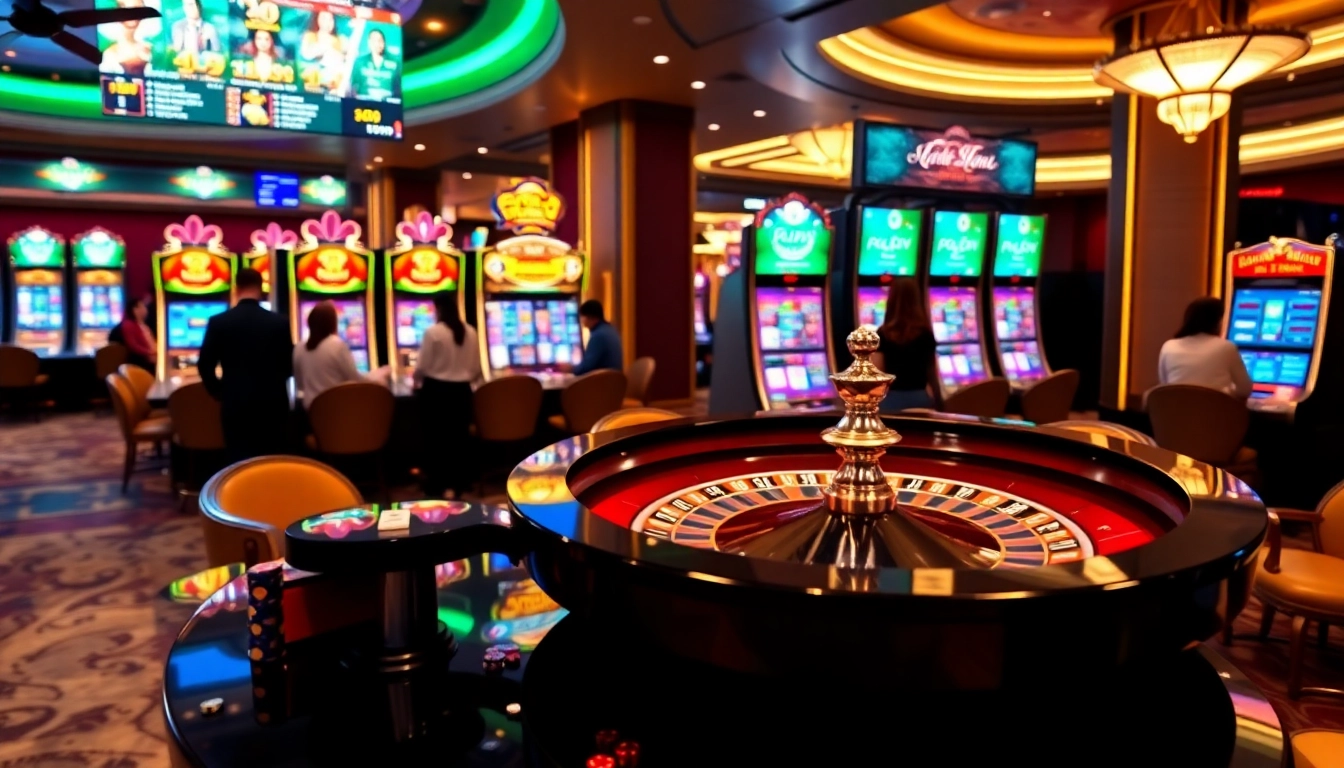 Experience the thrill of PGSLOT IN with vibrant slot machines and a bustling casino atmosphere.