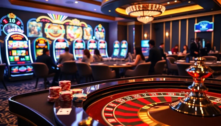 Experience thrilling gameplay at a luxurious gaming table with Rikvip poker chips and cards.