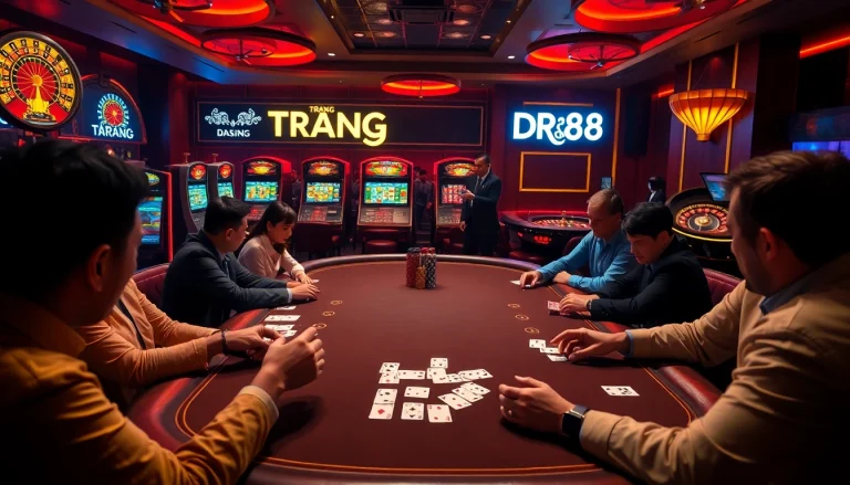 Experience the thrill of gaming at trang dr88 with players betting in an elegant casino setting.