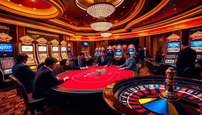 Experience the thrill of winning at TG777 link with players engaging at a vibrant poker table.