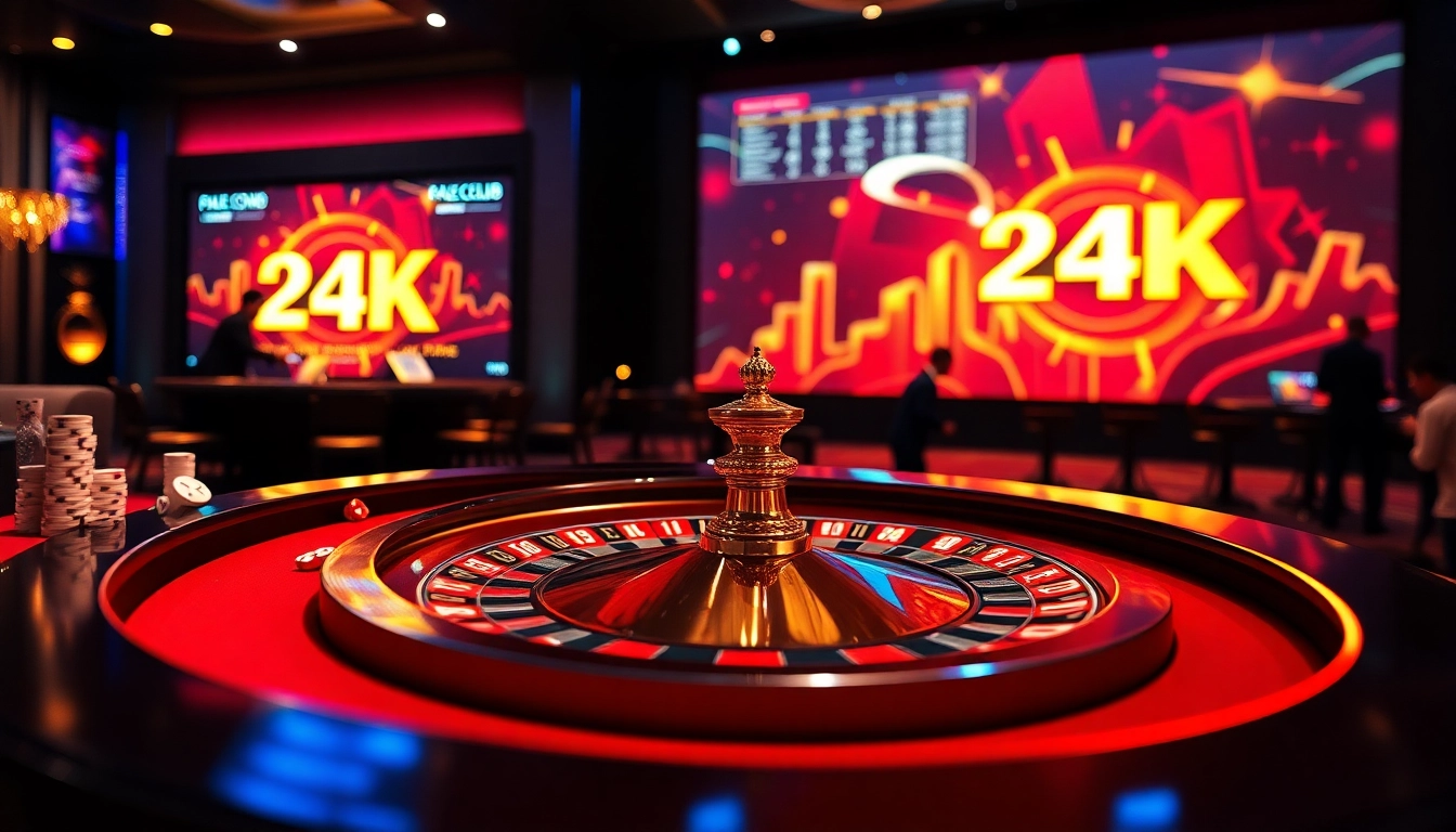 Experience excitement at the 24kclub casino with vibrant tables, chips, and immersive gameplay.