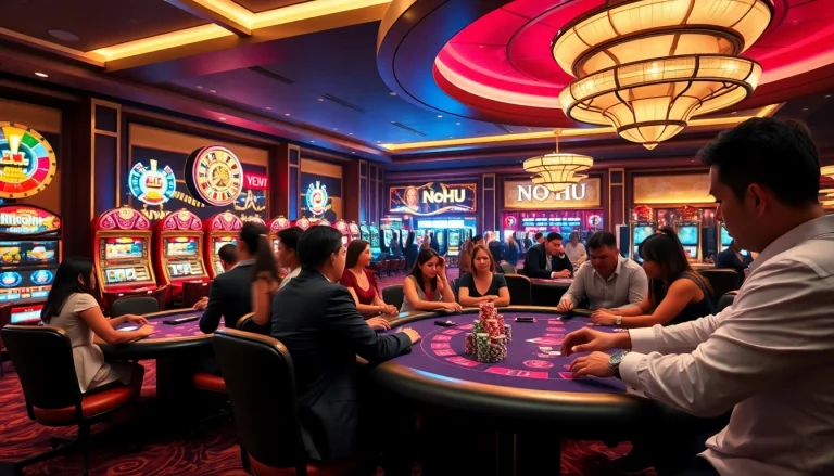 Experience the thrill of winning at NOHU casino games with engaging tables and vibrant slot machines.