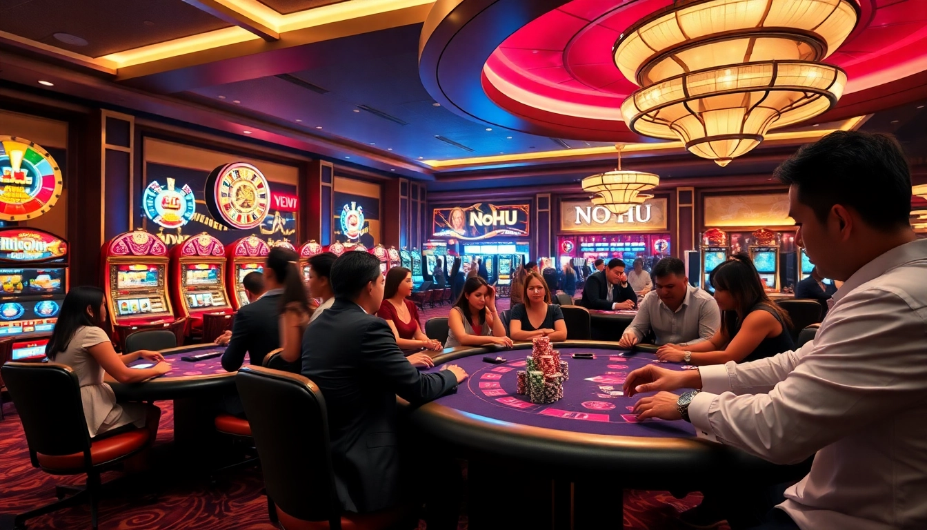 Experience the thrill of winning at NOHU casino games with engaging tables and vibrant slot machines.