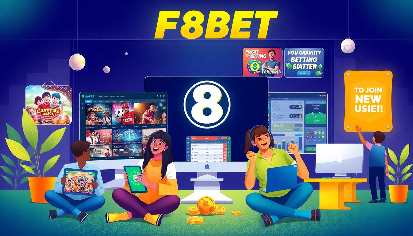 F8BET online betting experience with user-friendly interface and diverse players enjoying games.
