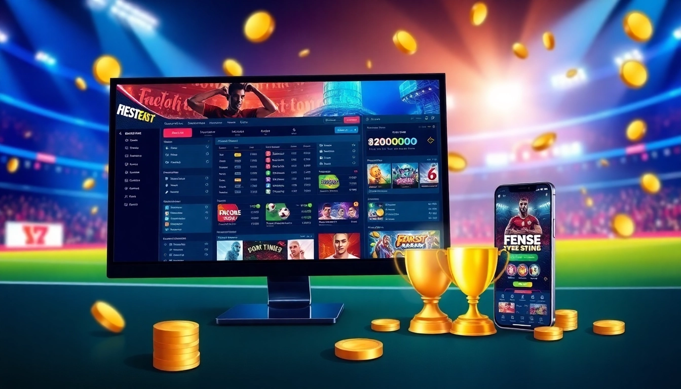 8s online betting platform interface featuring sports betting, casino games, and slot games in a vibrant digital illustration.