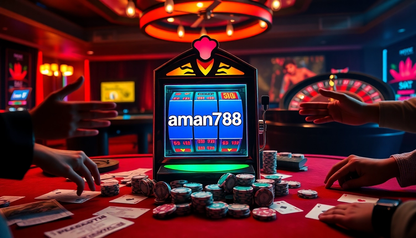 Rasakan sensasi aman788 dengan mesin slot yang penuh warna dan kartu kemenangan di kasino mewah.