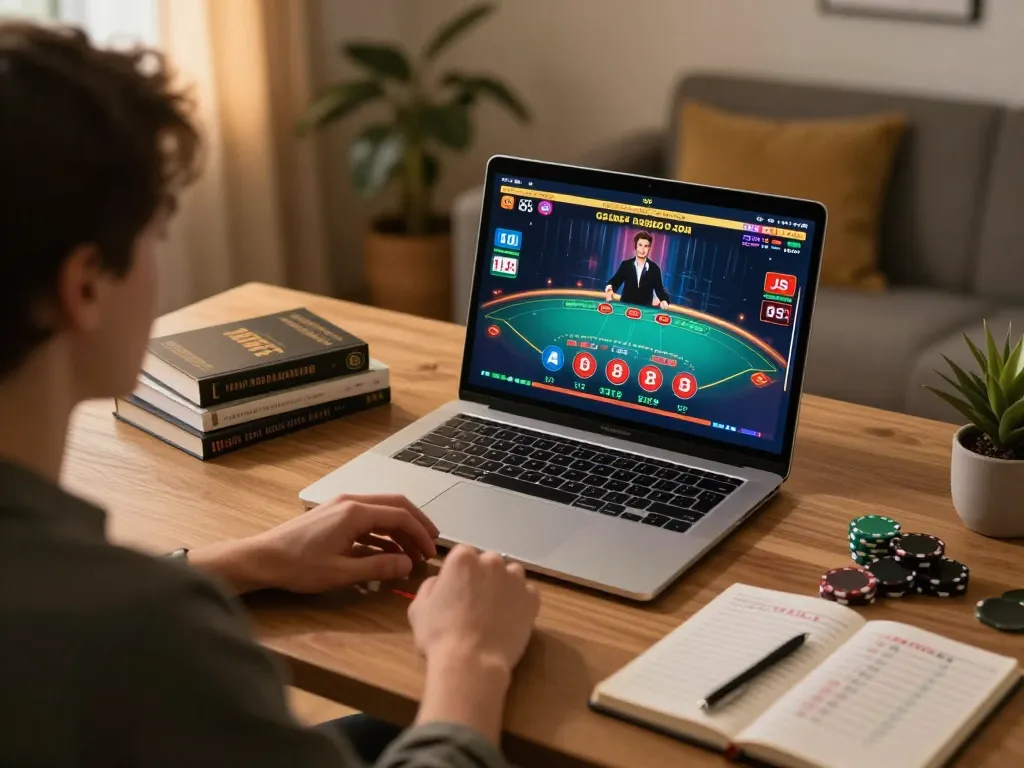 Players enjoying interactive ta88 live dealer blackjack in a cozy home setting